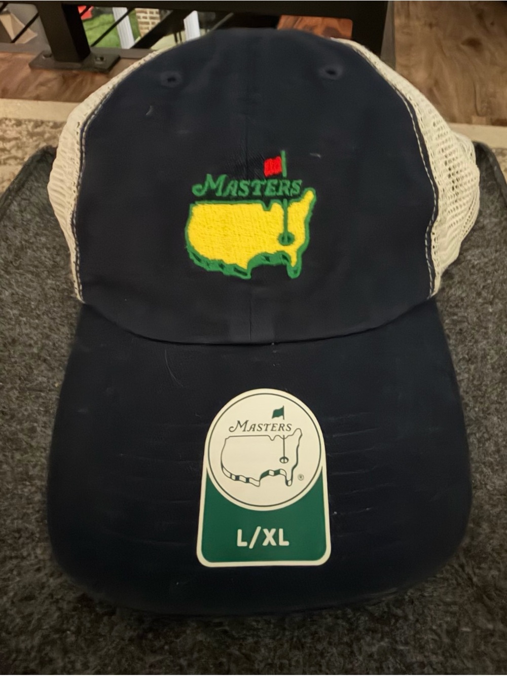 Masters Navy Hat with Yellow & Green Logo